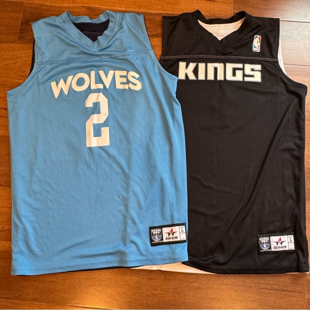 ALLESON ATHLETIC 2 Youth Blue and Black Basketball Jerseys